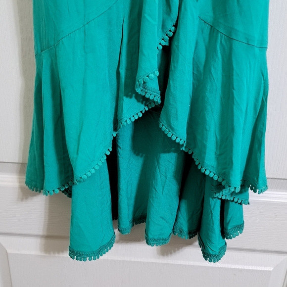 Lulu’s Green Wrap Midi Dress Small - Picture 4 of 12